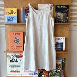 Eileen Fisher sleeveless a-line linen dress